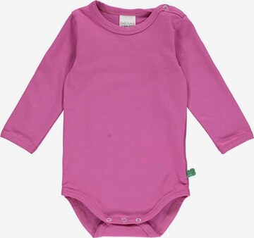 Fred's World by GREEN COTTON Rompertje/body 'Langarm' in Roze: voorkant