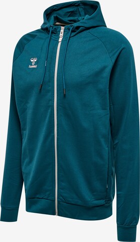 Hummel Athletic Zip-Up Hoodie 'Move' in Blue