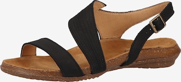 EL NATURALISTA Strap Sandals in Black: front