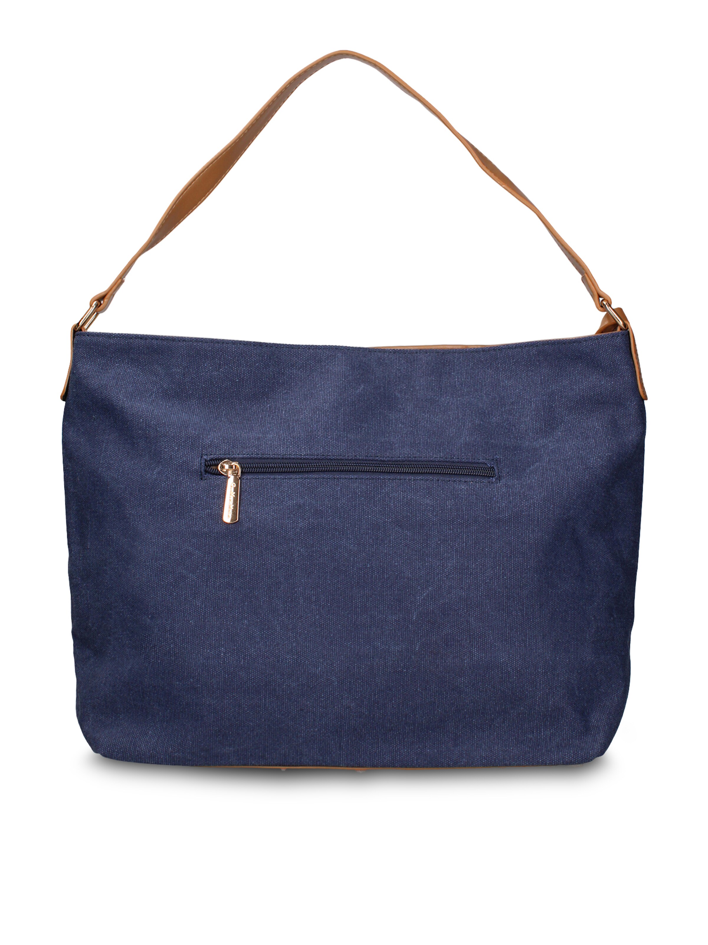 Borsa a mano 'Borsa a tracolla Gianmarco Venturi Alizé pelle vegana bicolore stampa floreale' di GianMarco Venturi in blu