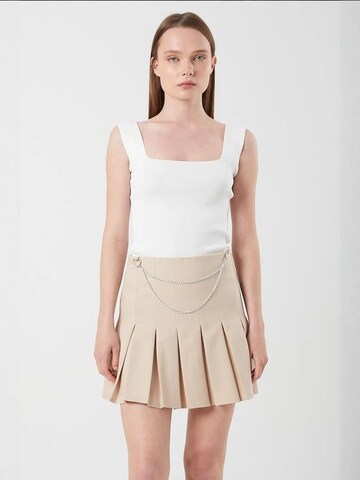 Jupe MixRay en beige : devant