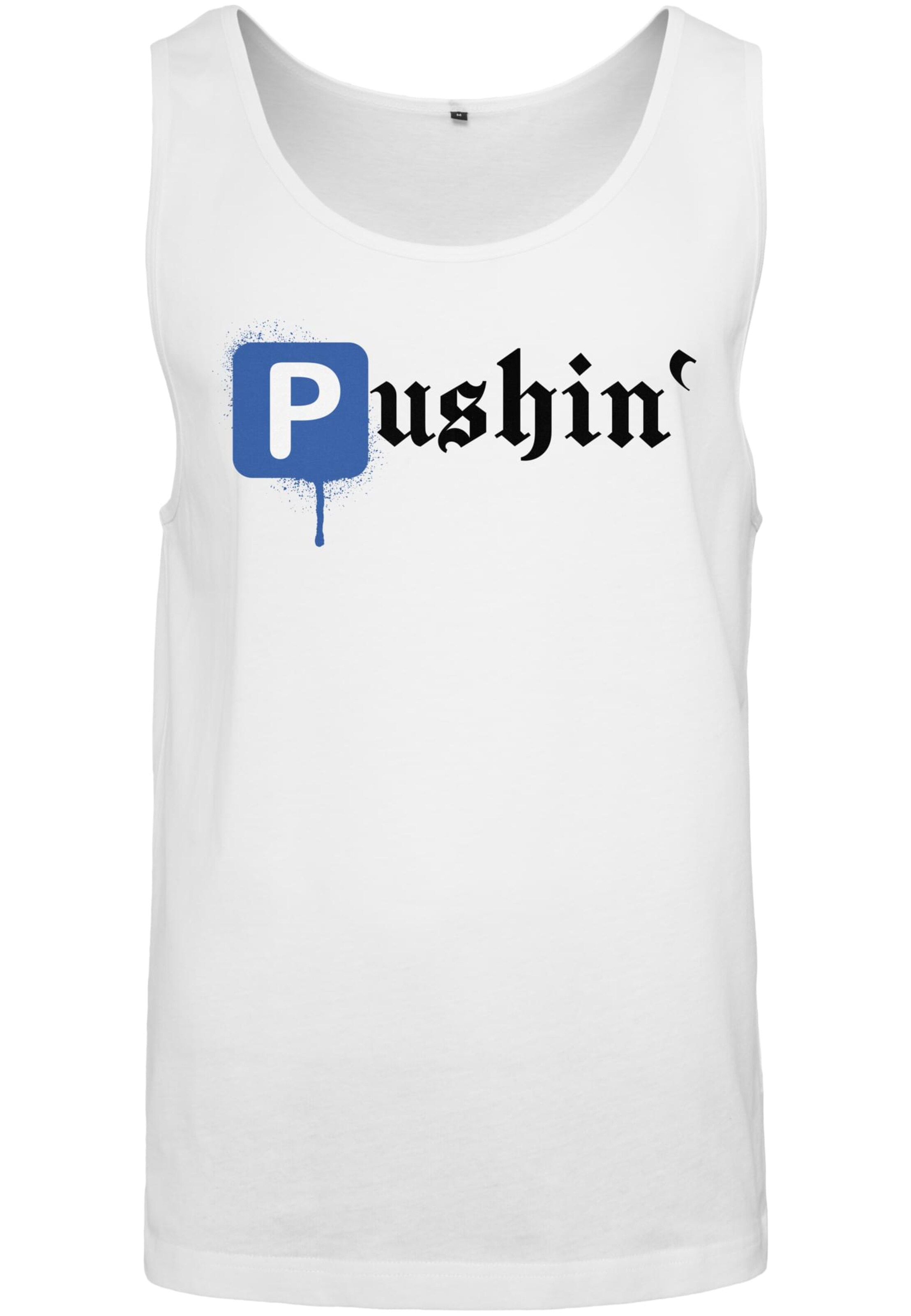 MT Men Shirt 'Pushin' in Weiß: Vorderseite