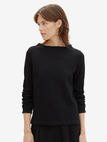 TOM TAILOR DENIM Sweatshirt in Black: front