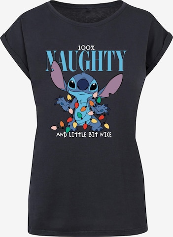 ABSOLUTE CULT Shirt 'Lilo And Stitch - Naughty And Nice' in Blue: front