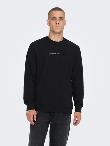 Only & Sons Sweatshirt 'FREDDIE' in Black: front