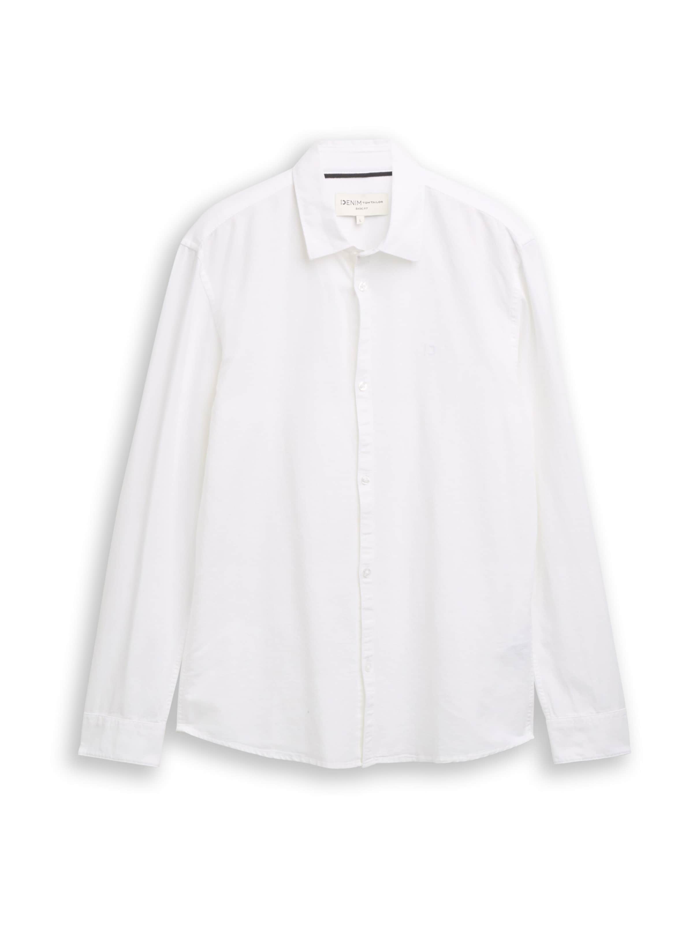 TOM TAILOR DENIM Regularny krój Koszula w kolorze biały: przód