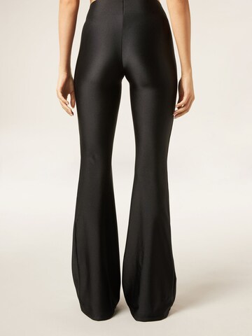 CALZEDONIA Flared Pants in Black