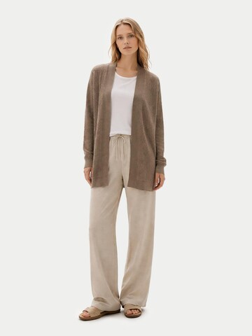 GOBI Cashmere Kofta 'Ajour Knit Open-Front Cashmere Cardigan' i grå