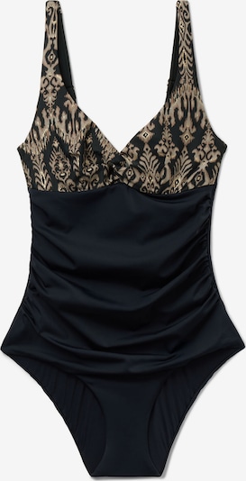 CALZEDONIA Badeanzug in mokka / hellgelb / taupe / schwarz, Produktansicht