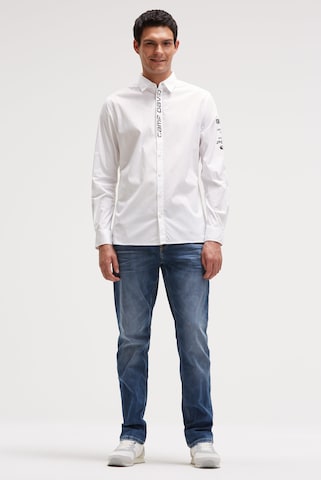 CAMP DAVID Slim fit Button Up Shirt in White
