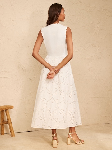 Robe love & roses en blanc