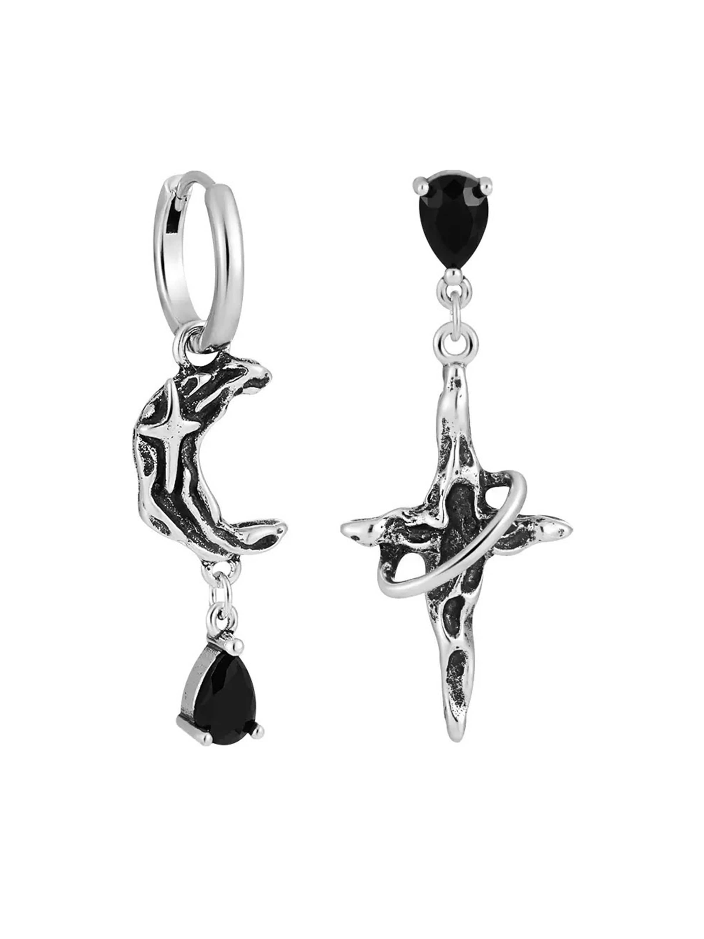 Nightini Earrings in Silver: front