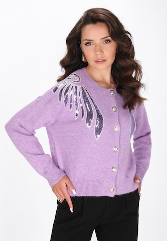 faina Knit cardigan in Purple