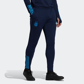 ADIDAS PERFORMANCE Skinny Workout Pants 'Argentinien Tiro 23' in Blue: front