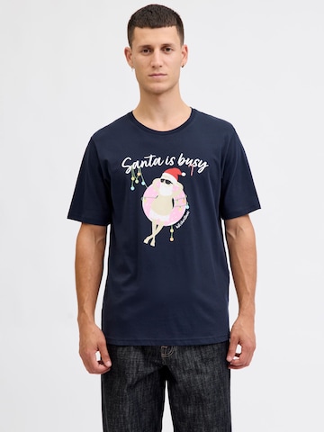 JACK & JONES Shirt 'X-Mas' in Blue: front