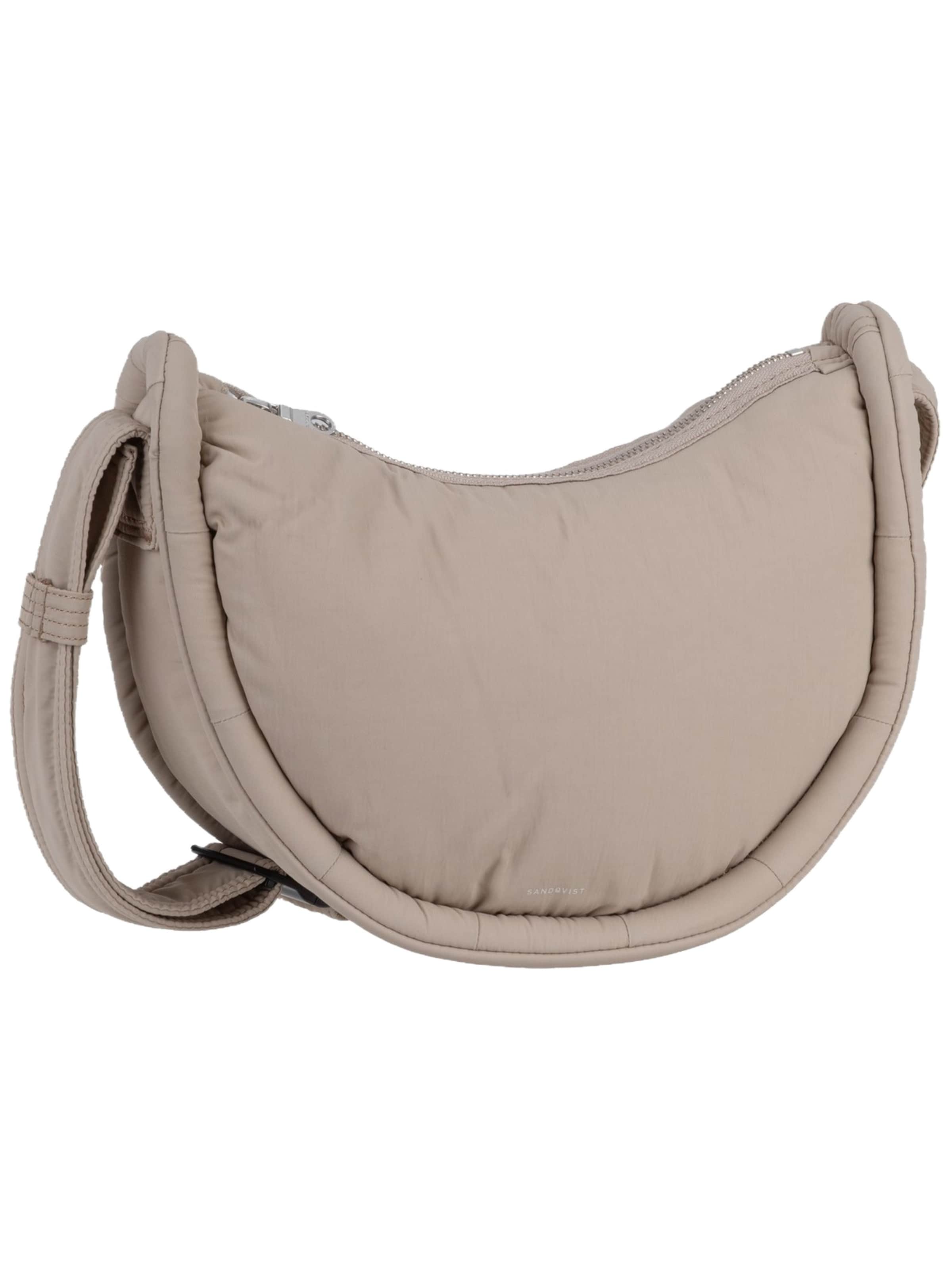 SANDQVIST Handbag ' Curve Halfmoon Mini ' in Beige: front