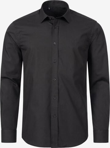 Indumentum Regular fit Button Up Shirt in Black: front