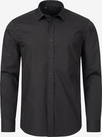Indumentum Regular fit Button Up Shirt in Black: front