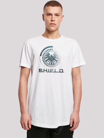 T-Shirt 'Marvel Avengers Shield Circuits' F4NT4STIC en blanc : devant