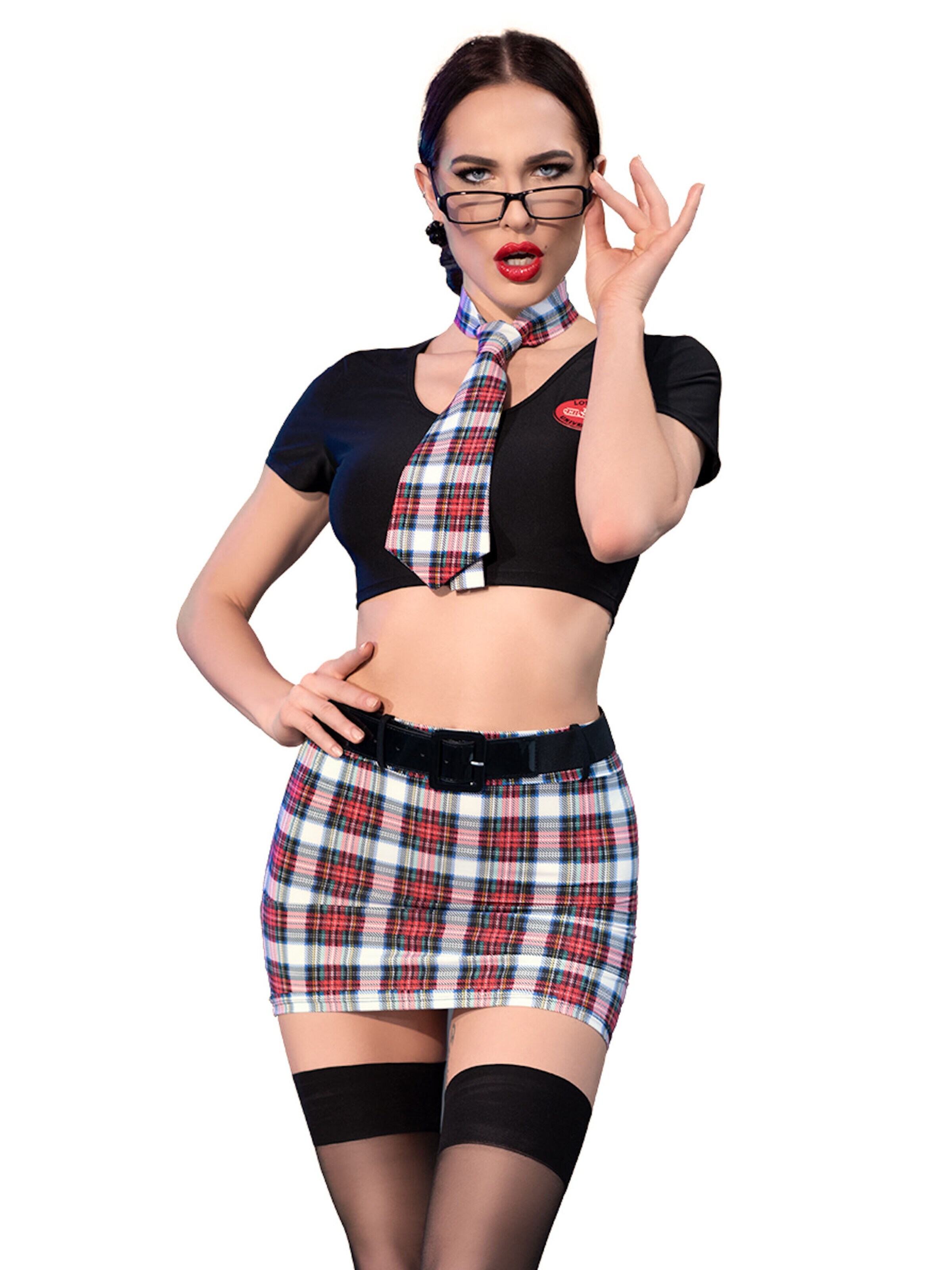 Chilirose Negligee 'Schoolgirl Set CR4425' in Black