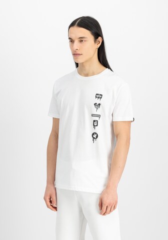 Tricou 'Freedom' de la ALPHA INDUSTRIES pe alb: față