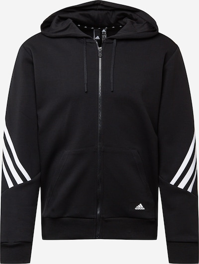 ADIDAS SPORTSWEAR Athletic Zip-Up Hoodie in Black / White, Item view