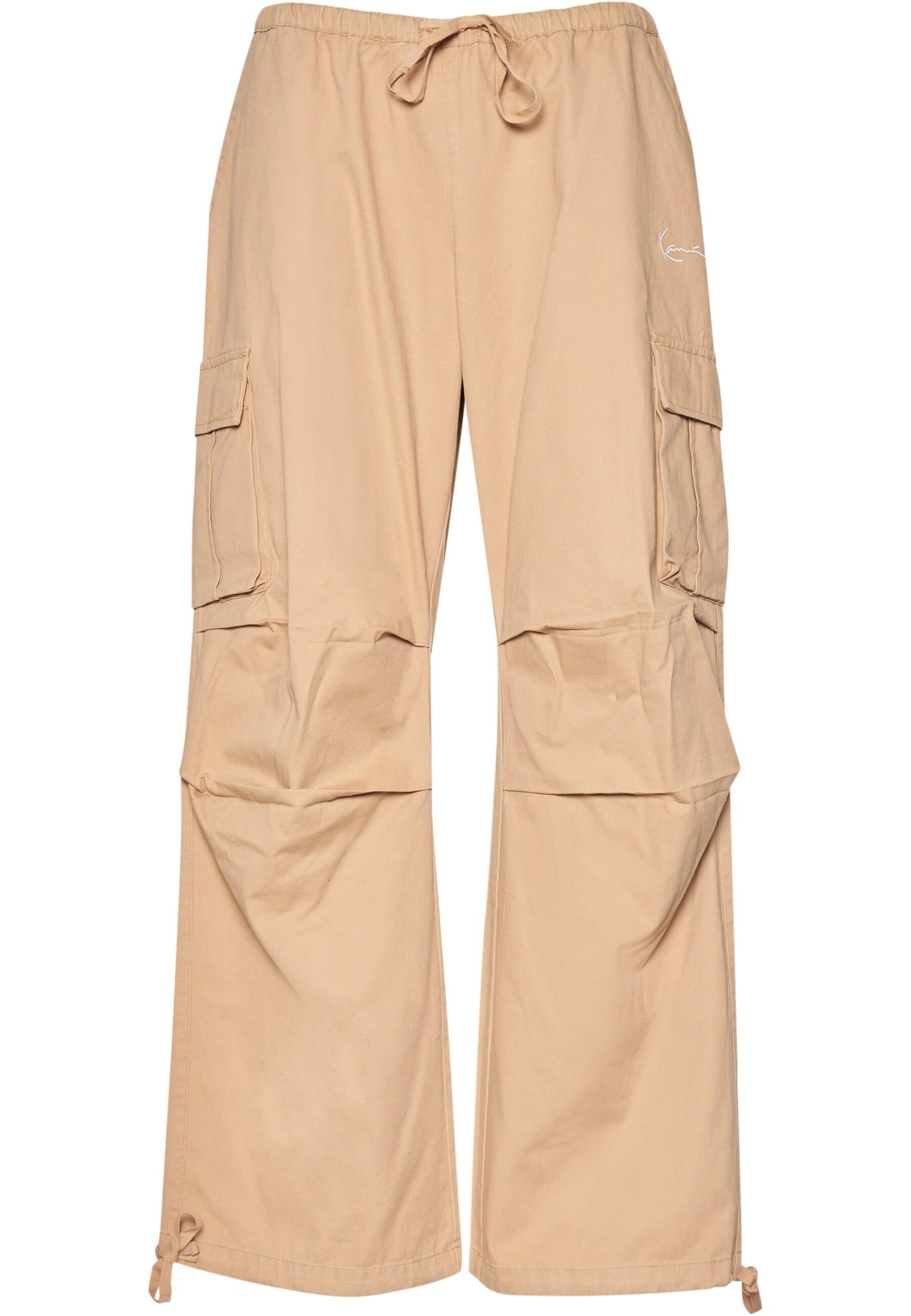 Karl Kani Wide leg Cargo trousers in Beige: front