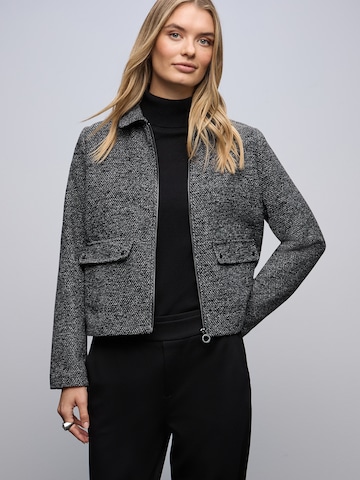 STREET ONE Between-Season Jacket 'Salt And Pepper' in Black: front