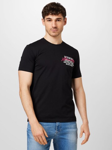 T-Shirt ICEBERG en noir : devant