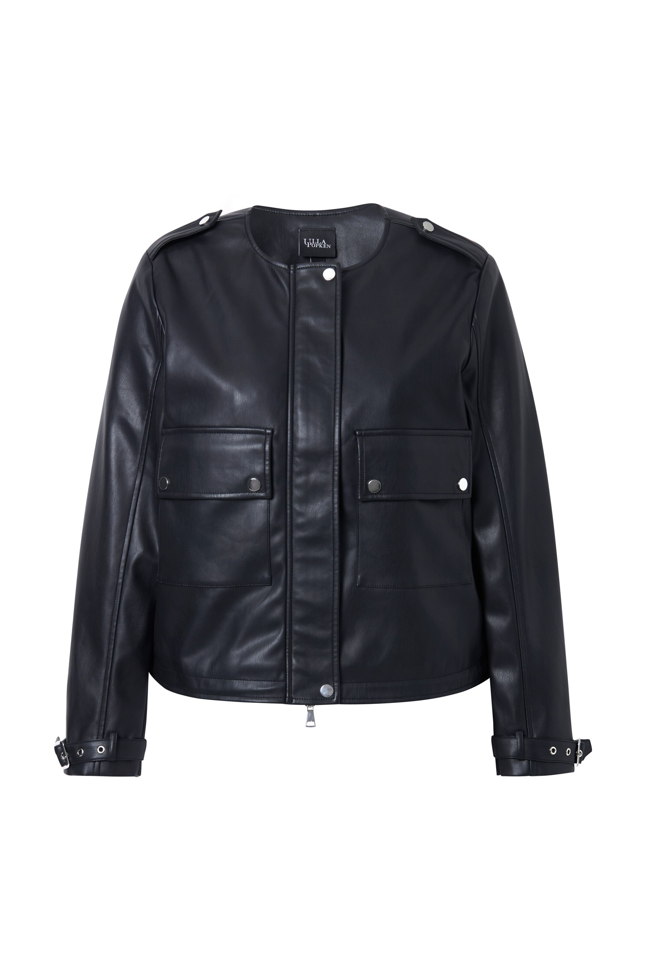 Ulla Popken Between-season jacket in Black: front