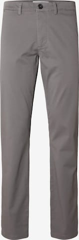 Pantalon chino 'Miles Flex' SELECTED HOMME en gris : devant