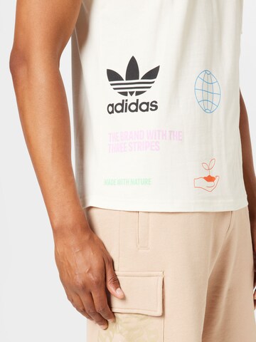 ADIDAS ORIGINALS T-Shirt 'Made With Nature Multi Logo' in Beige