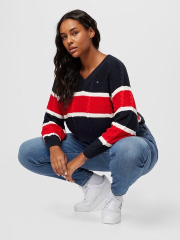 Tommy Jeans Curve Svetr – modrá