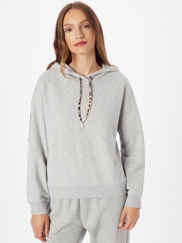 OUI Sweatshirt 'Oui x Smiley®' in Grijs: voorkant