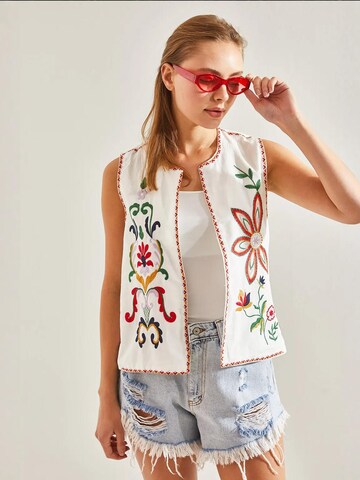Bianco Lucci Vest in White: front