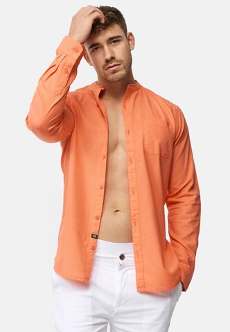 INDICODE JEANS Regular fit Overhemd 'Raffi ' in Oranje