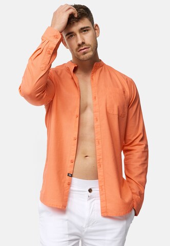 INDICODE JEANS Regular Fit Hemd 'Raffi ' in Orange