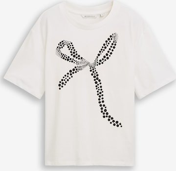 balta TOM TAILOR DENIM Marškinėliai: priekis