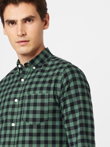 Only & Sons Regular fit Button Up Shirt 'ALVARO' in Green