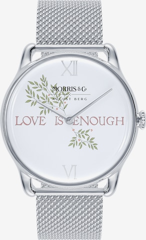 August Berg Analog Watch in Silver: front