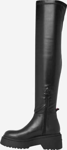 Tommy Jeans Over the Knee Boots in Black