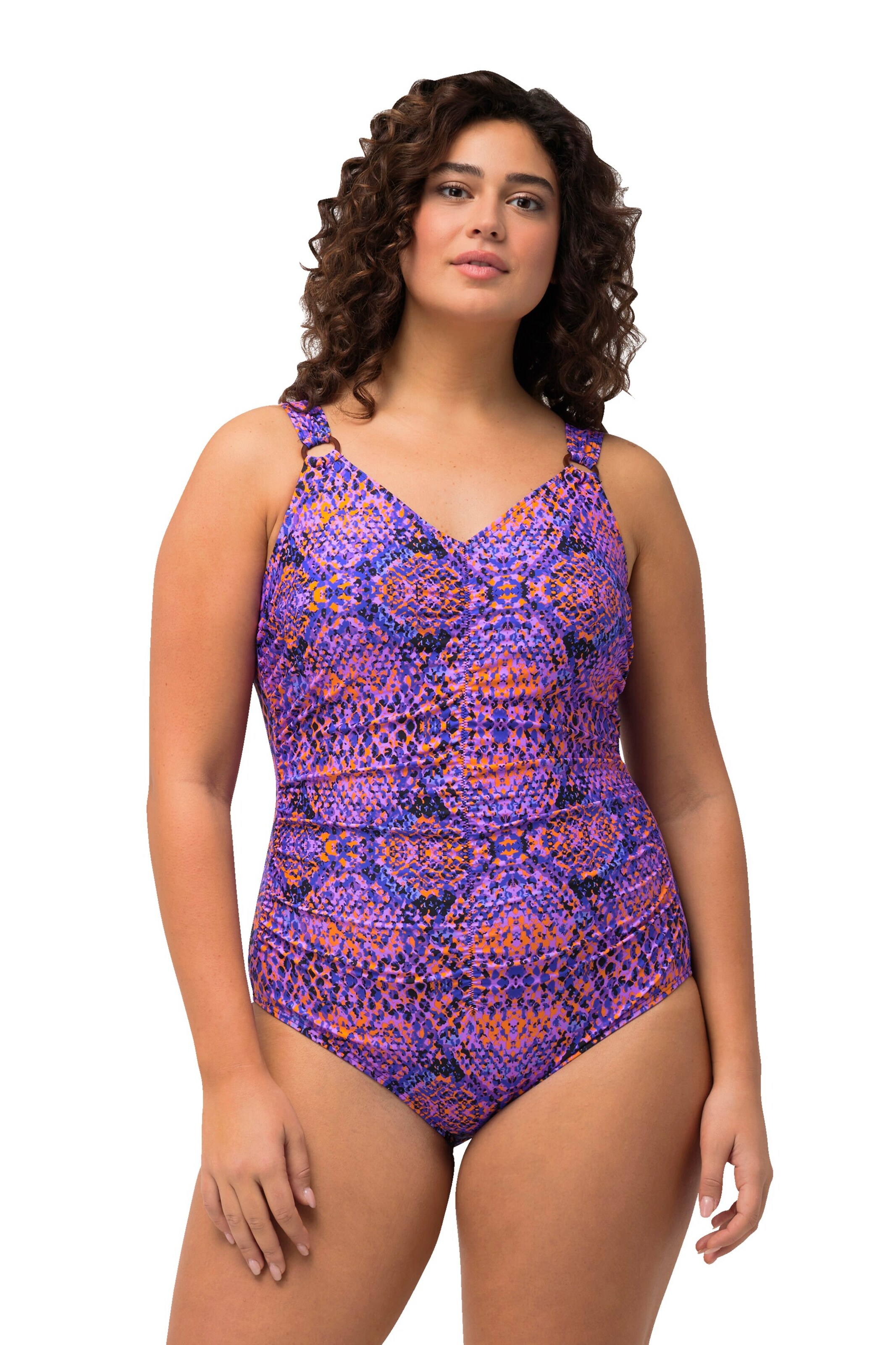 Ulla Popken T-shirt Badpak in Gemengde kleuren: voorkant