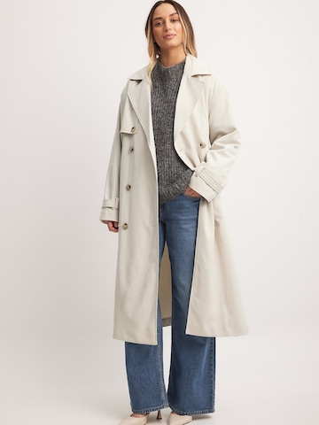 NA-KD Between-Seasons Coat in Beige: front