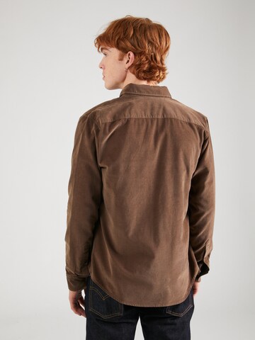 Abercrombie & Fitch Regular fit Button Up Shirt in Brown