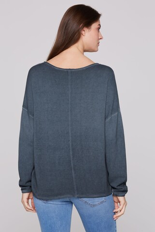 Soccx Oversized-Pullover mit Used-Optik und Artwork in Blau