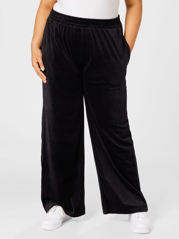 Urban Classics Wide leg Broek in Zwart: voorkant