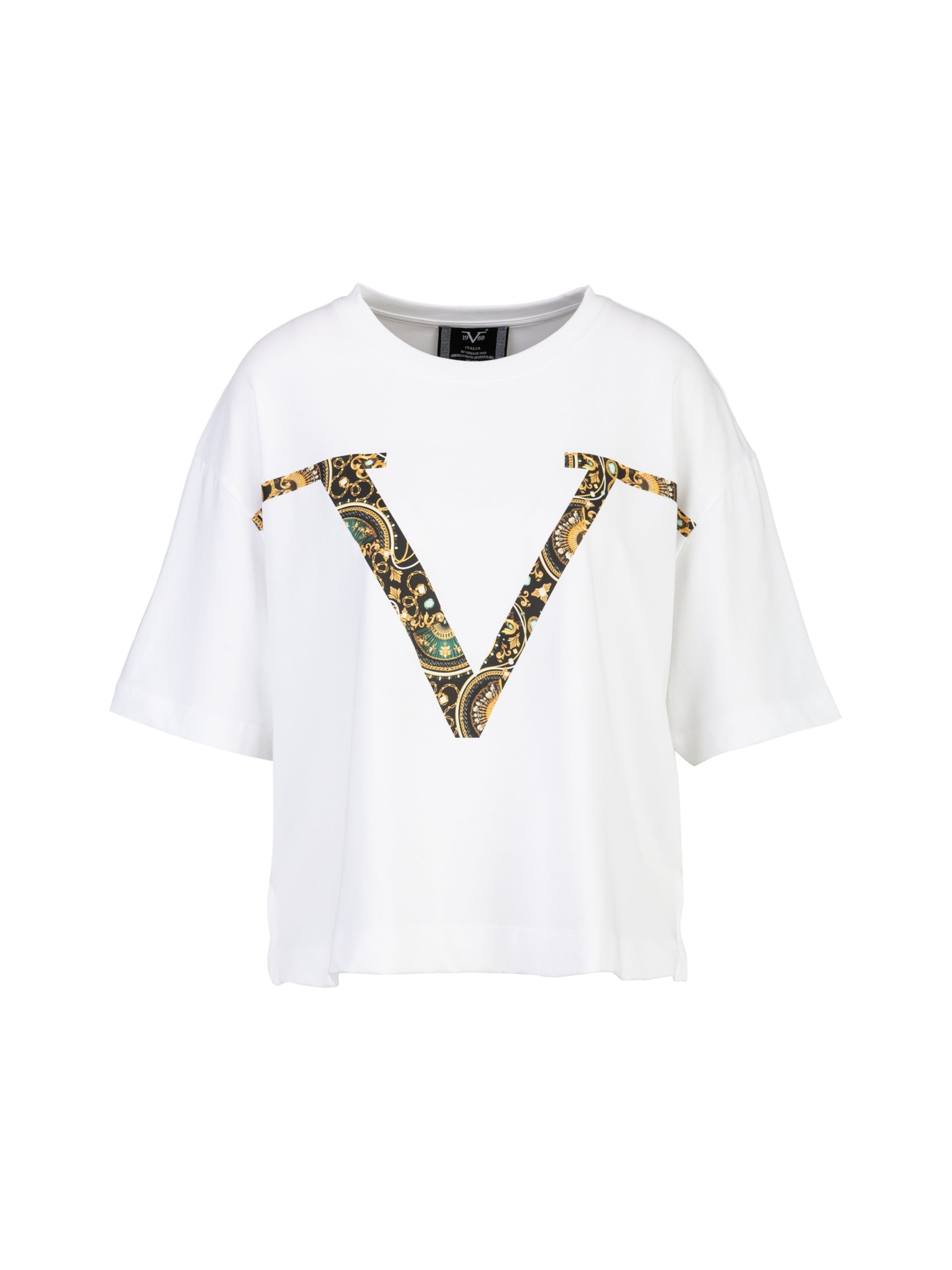 balts 19V69 ITALIA T-Krekls 'Petonia New Baroque': no priekšpuses