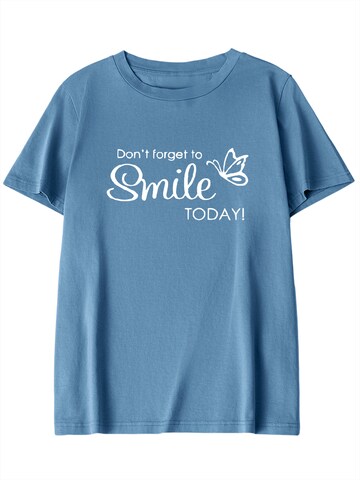 GORHEY Shirt 'Women's Summer Casual Cotton T-Shirt with Butterfly Print' in Blauw