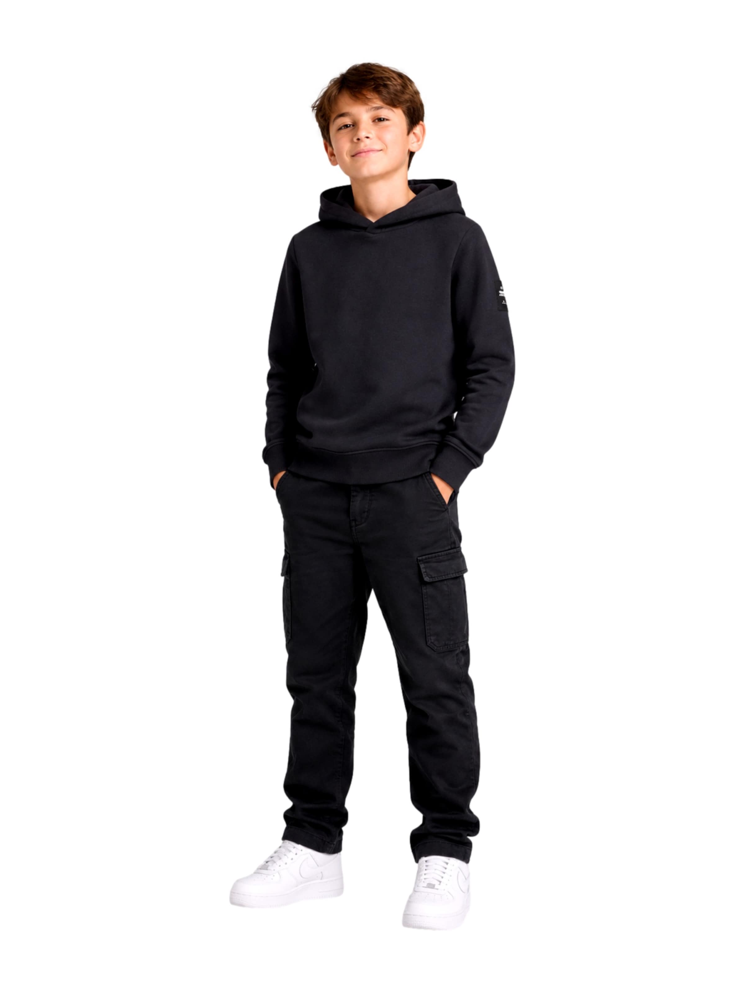 Jack & Jones Junior Sweatshirt 'JJCleveland' i svart