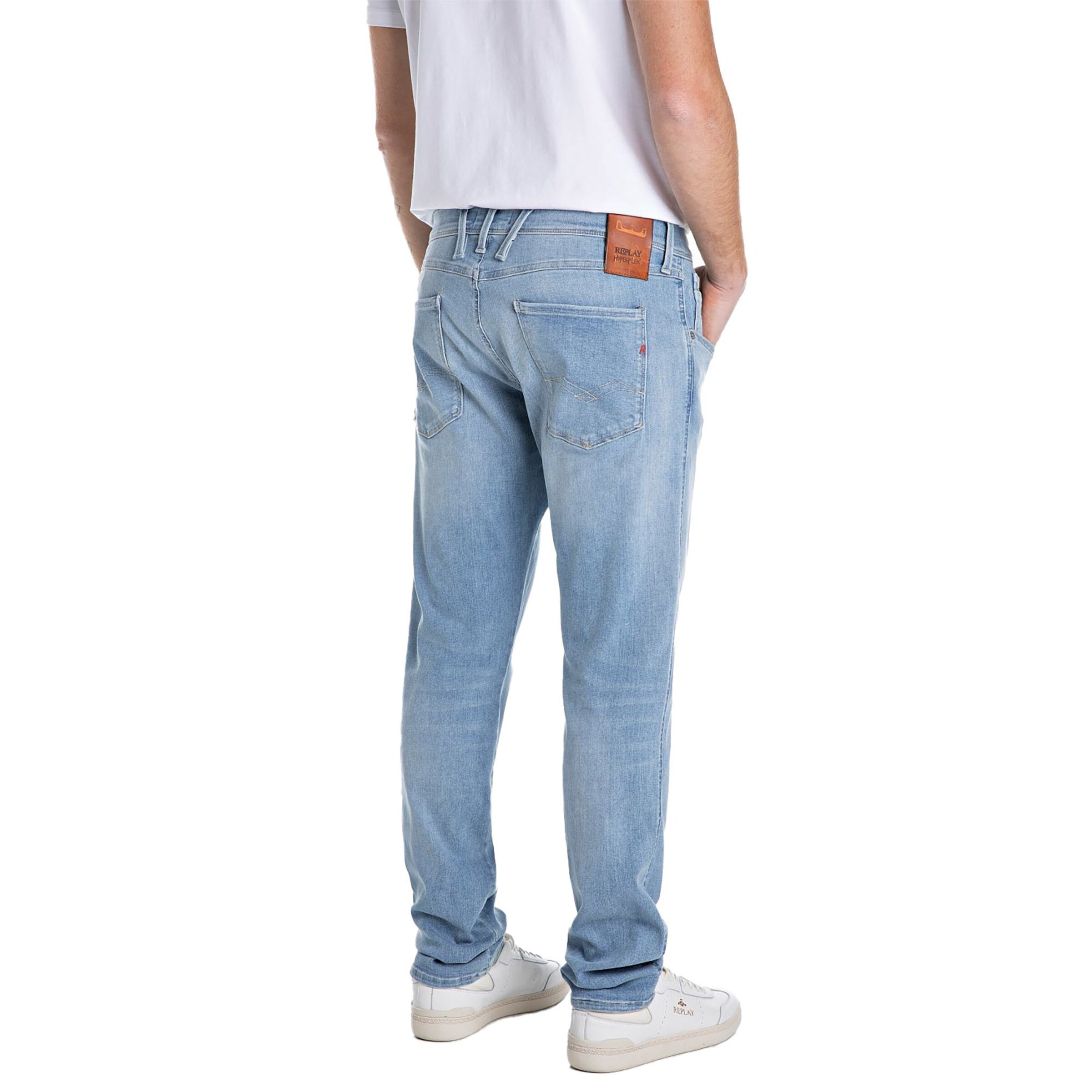 mėlyna REPLAY Prigludęs Džinsai 'Anbass'